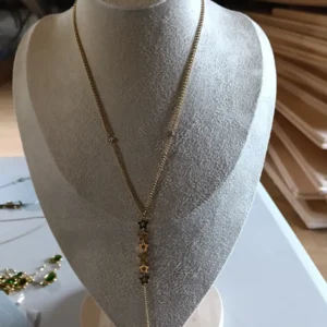 Collar largo Lluvia de Estrellas en acero inoxidable hipoalergénico