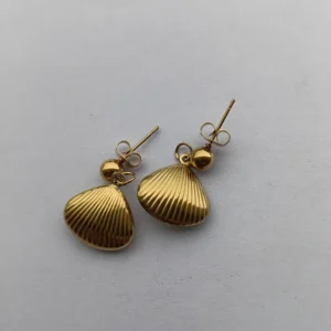 Pendientes Vieira dorada