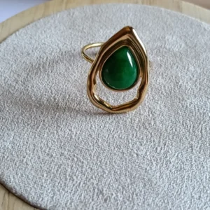 Anillo Lágrima Verde Jade