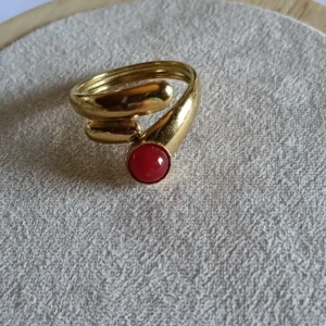 Anillo Coral Rojo envolvente