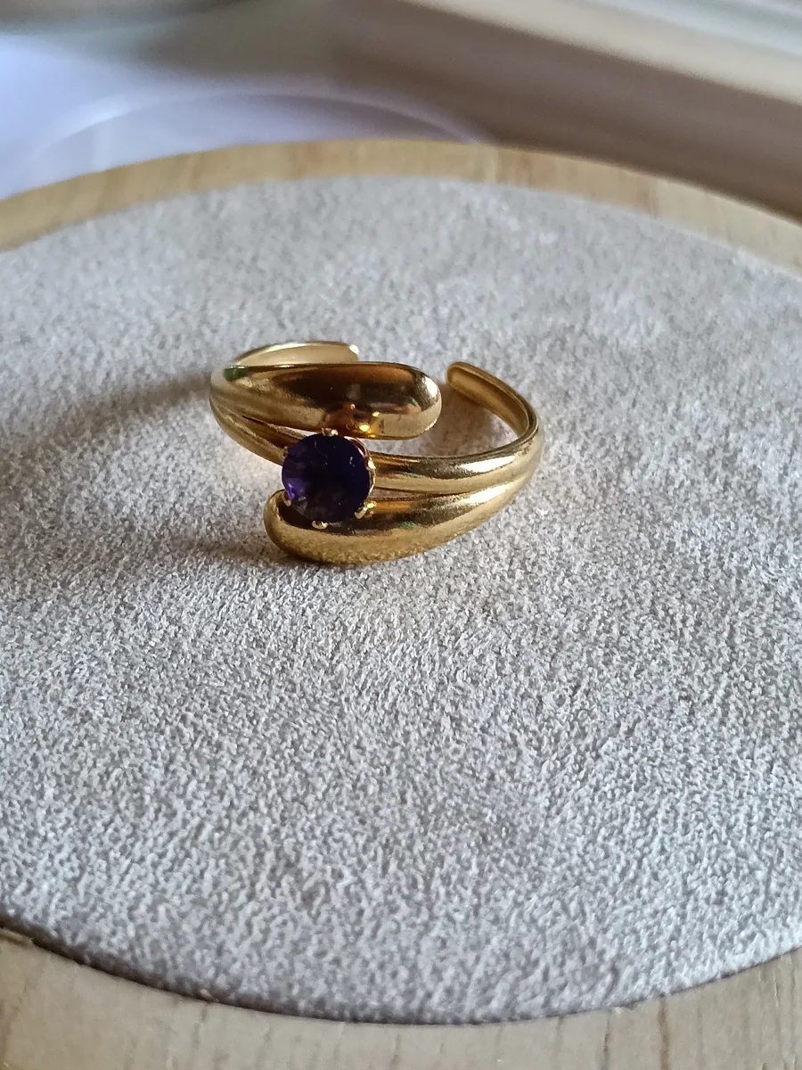 Anillo Solitario Amatista