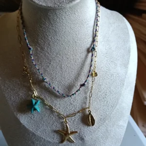 Collar doble marinero dorado