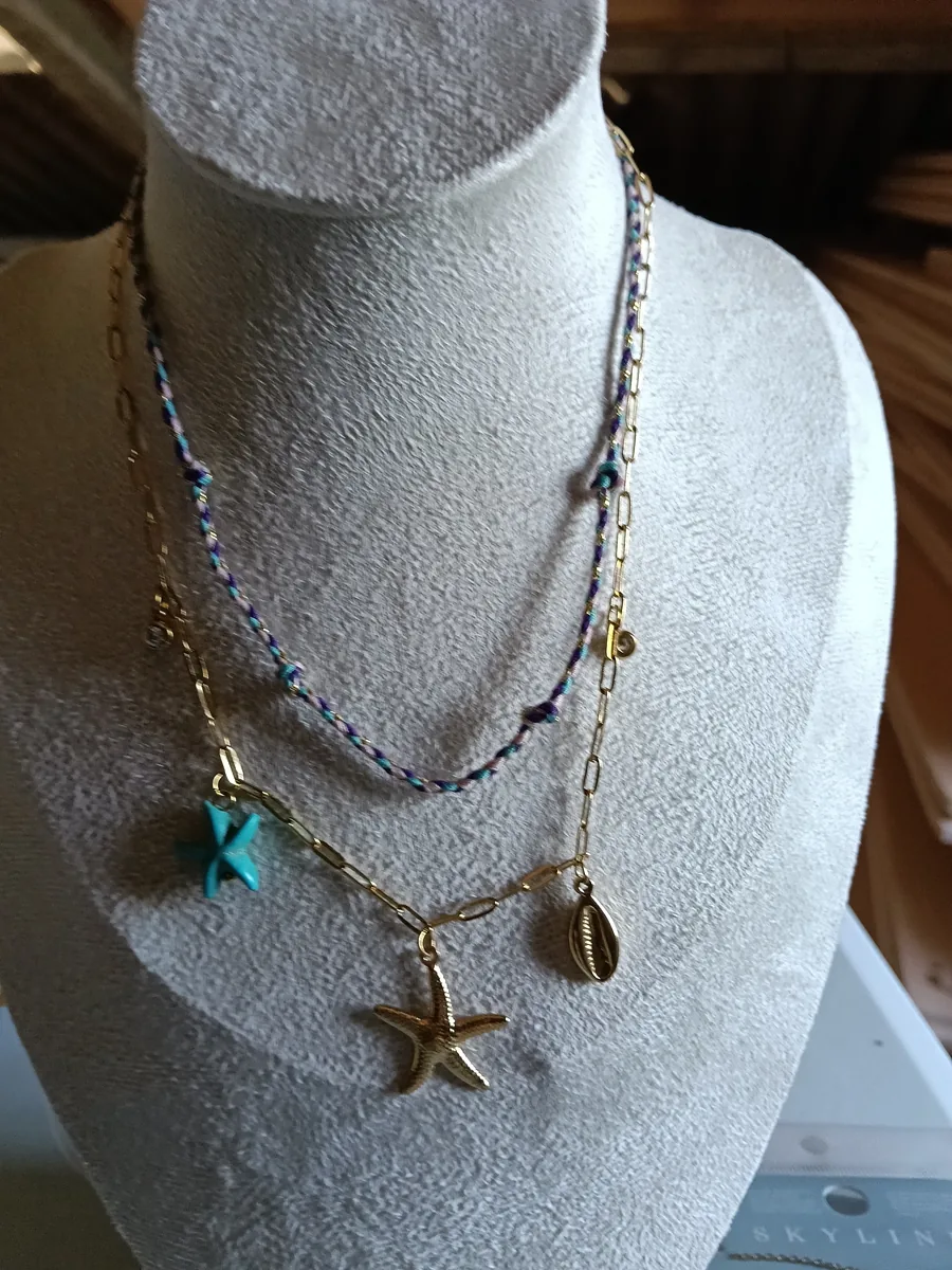 Collar doble marinero dorado