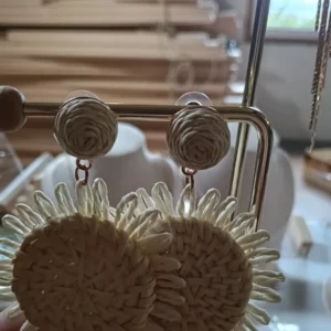 Pendientes Girasol de Rafia